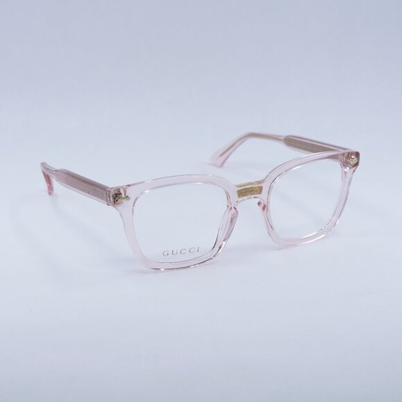 🕶️ New Gucci GG0184O 013 Eyeglasses - Transparent Pink Frame